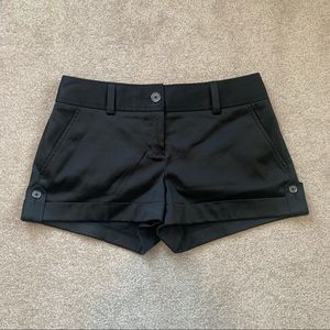 Express Shorts. Black Color, Satiny Texture.